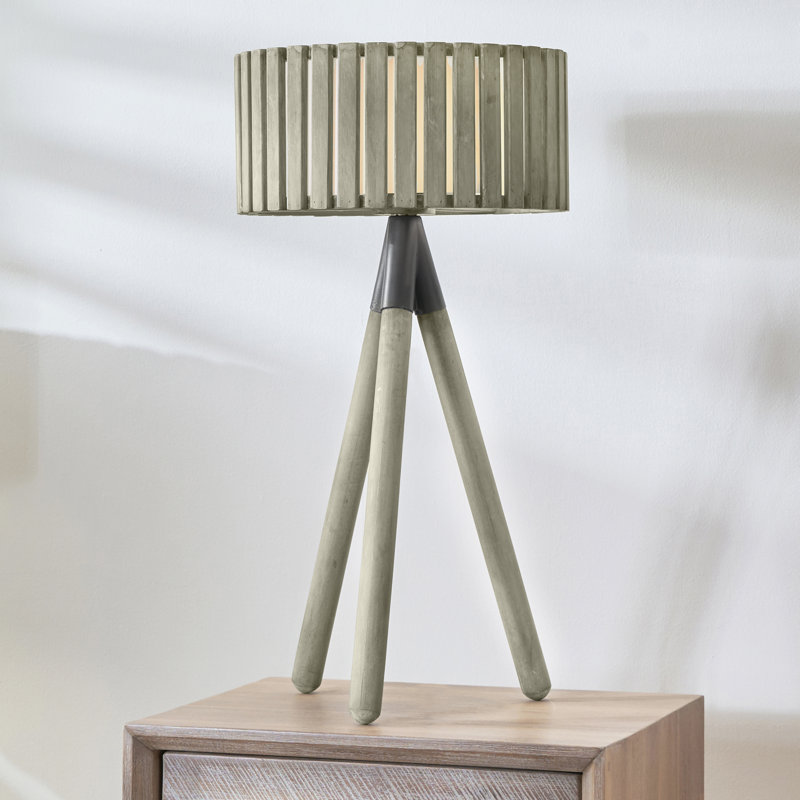 Rabanne Wood Tripod Lamp, Antique