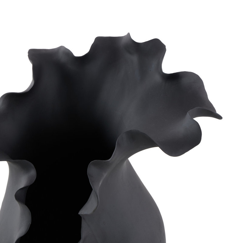 Vase de table en céramique Bia, Noir, H 15,9 po x l 9,65 po x P 7,65 po