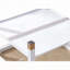 Table basse carrée avec plateau en verre doré et structure en métal blanc éclatant - 27,6 po