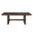 Ony Dining Table, 79 Inch Rectangular Top, Dark Walnut Brown Wood