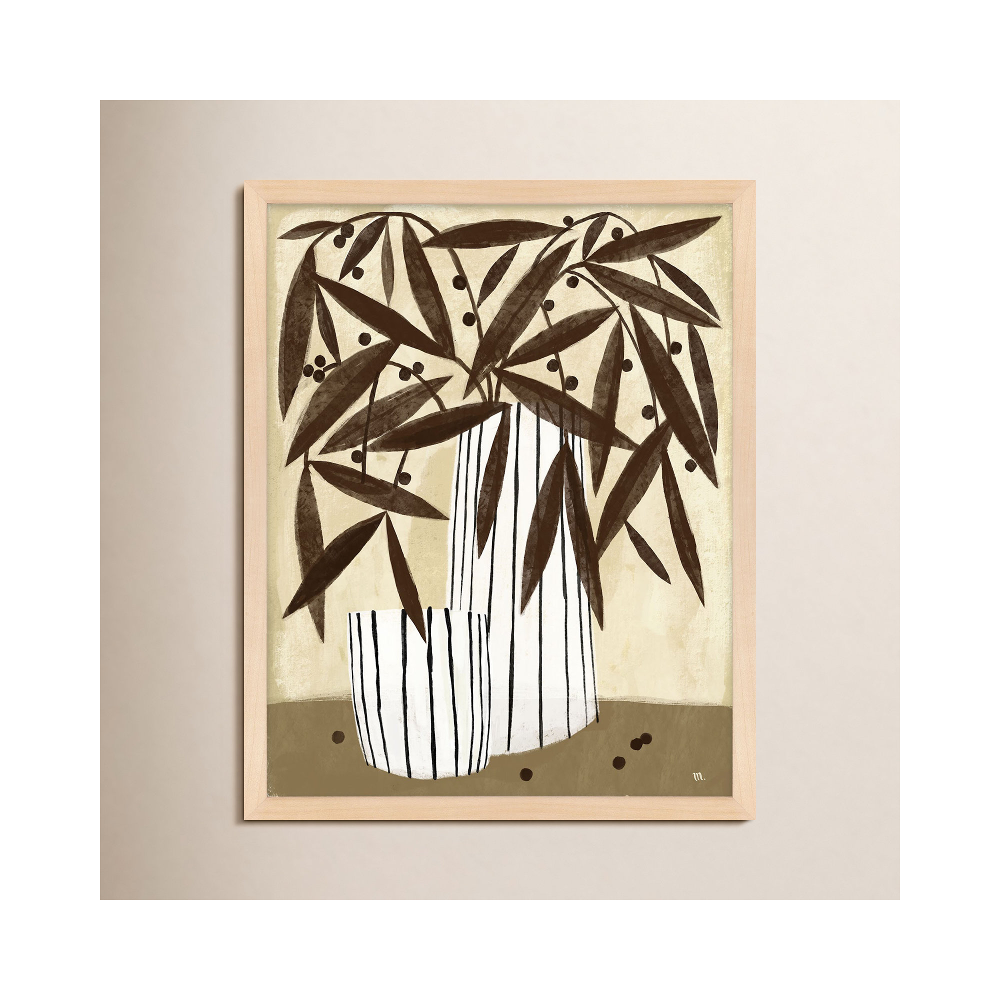 Dry Flowers by StudioM, 38" H x 30" W x 1.25" D, Maple