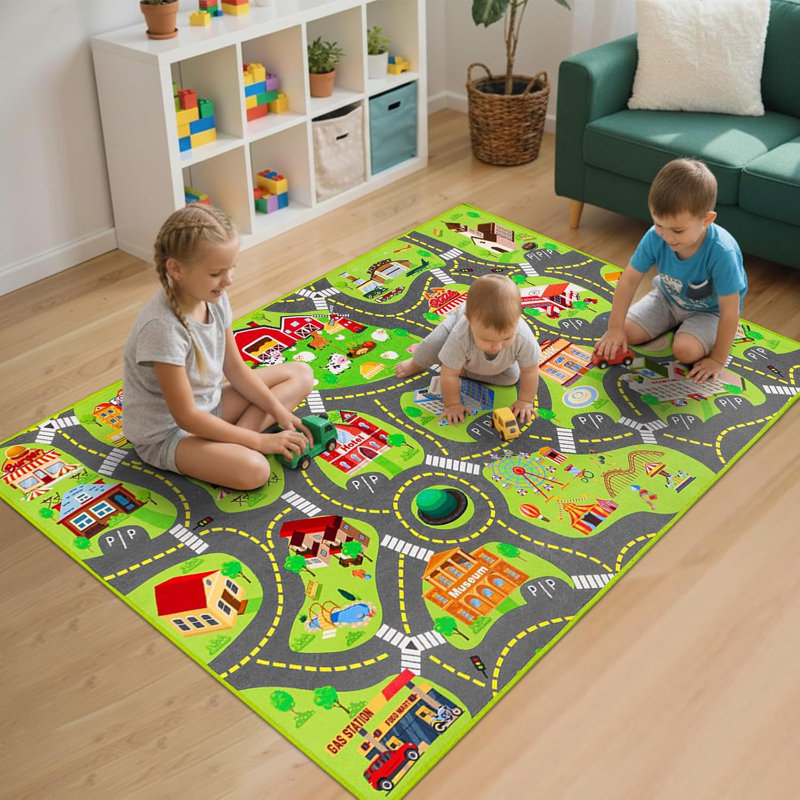 Tapis de jeu voiture, Rectangle 3 pi 11 po x 6 pi 7 po