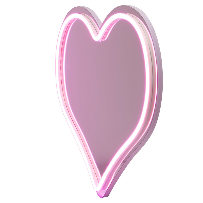 Melannco LED Heart Mirror, 13X11 Inch