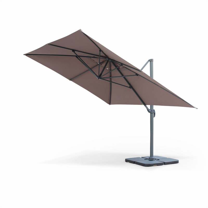 Alaisia 300cm Cantilever Parasol, Brown, 260cm H x 300cm W x 300cm D