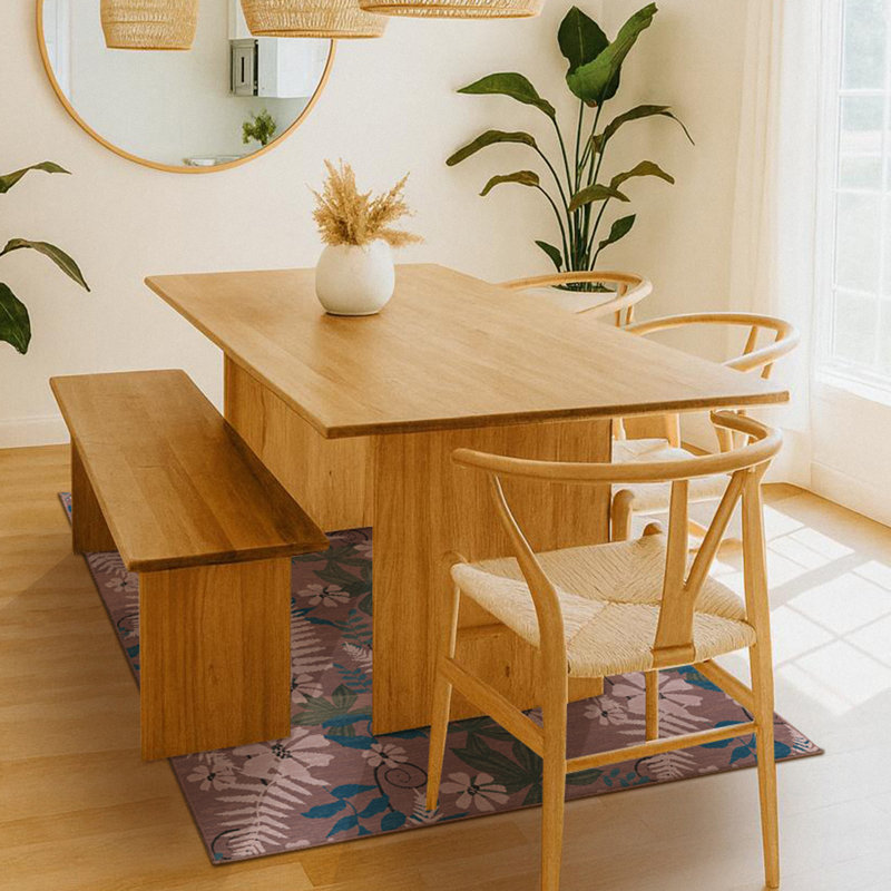 Florentina Bloom Machine Washable Non-Slip Stain-Resistant Tropical Floral Bedroom Living Dining Room Area Rug - 5'x7'