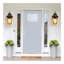 Ensemble de 2 lanternes murales d'extérieur de 21 po (H) - Applique murale moderne en métal noir et verre transparent pour éclairage de porche, de patio et de jardin (ampoule non incluse)