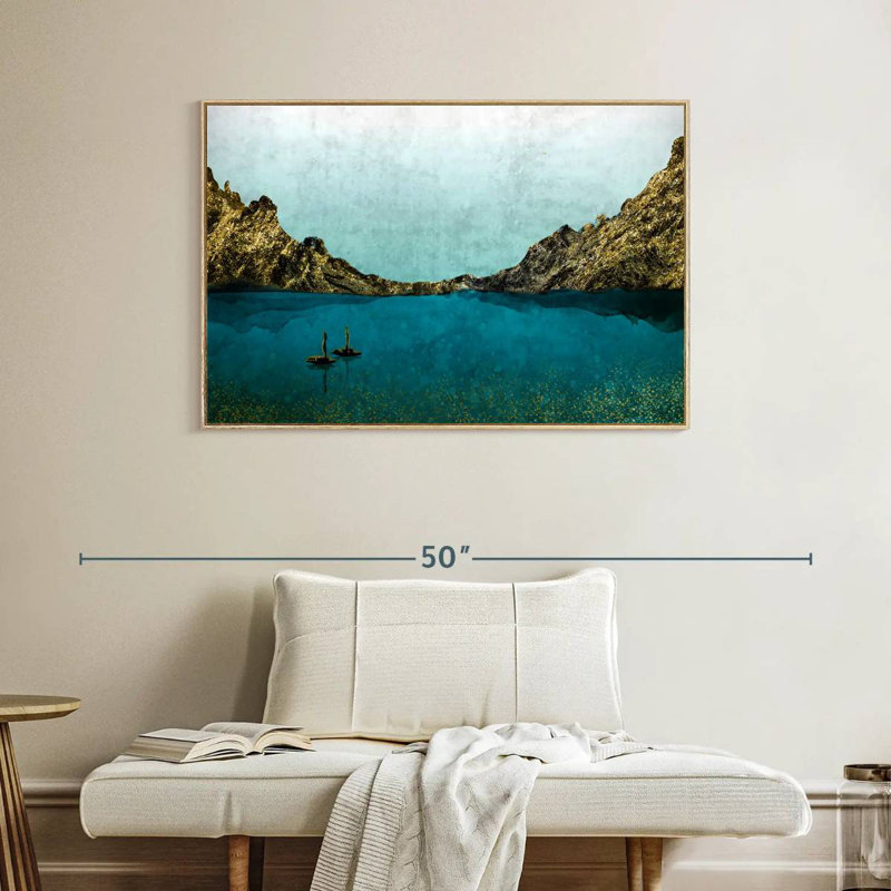 Island Hopping, Floating Frame Natural Wood, 40" X 27"