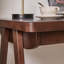 Bureau d'ordinateur en bois d'hévéa, bureau d'écriture rétro en noyer avec tiroir, pieds robustes en forme de A, 39,37 po-85966531