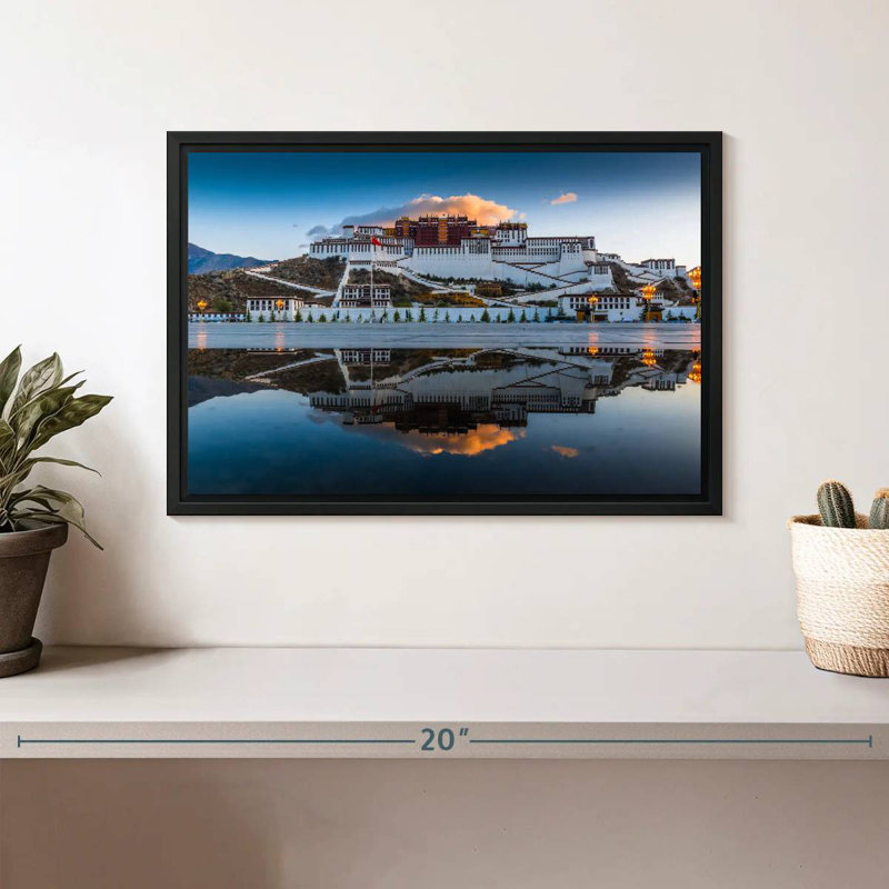 Palais du Pocala au Tibet, Cadre flottant noir, 13 po x 9 po