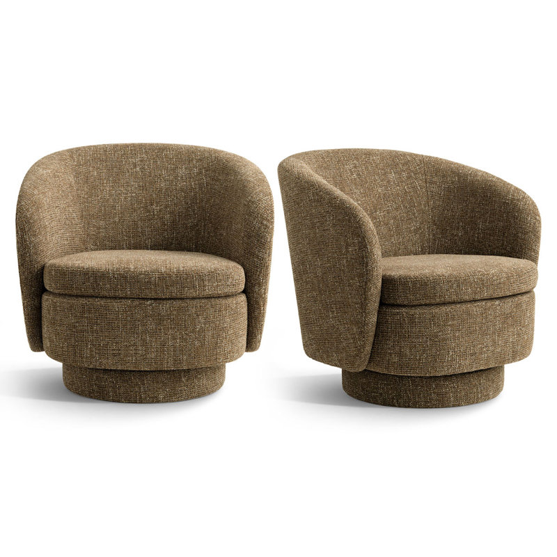 Ensemble de 2 chaises d'appoint Modern, Marron foncé