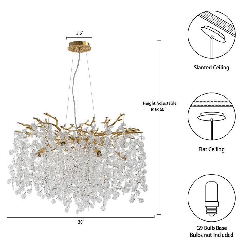 Mioara LED Chandelier, 17.7" H x 30" W x 30" D, Silver