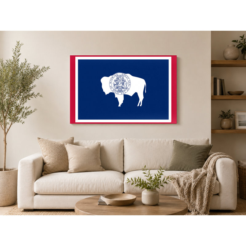 «Wyoming State Flag», art mural sur toile, L 30 po x H 20 po