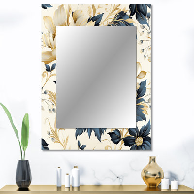 Motif victorien contemporain de Jimenez, motif victorien - miroir décoratif floral, miroir mural de maison de campagne, impression d'art en métal