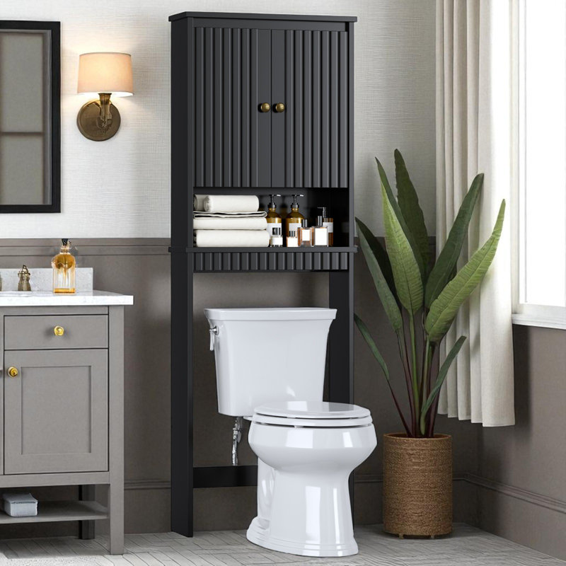 Over The Toilet Storage Cabinet,  Over Toilet Organizer with Fluted Doors Bathroom Organizers and Storage Above Toilet Storage Cabinet