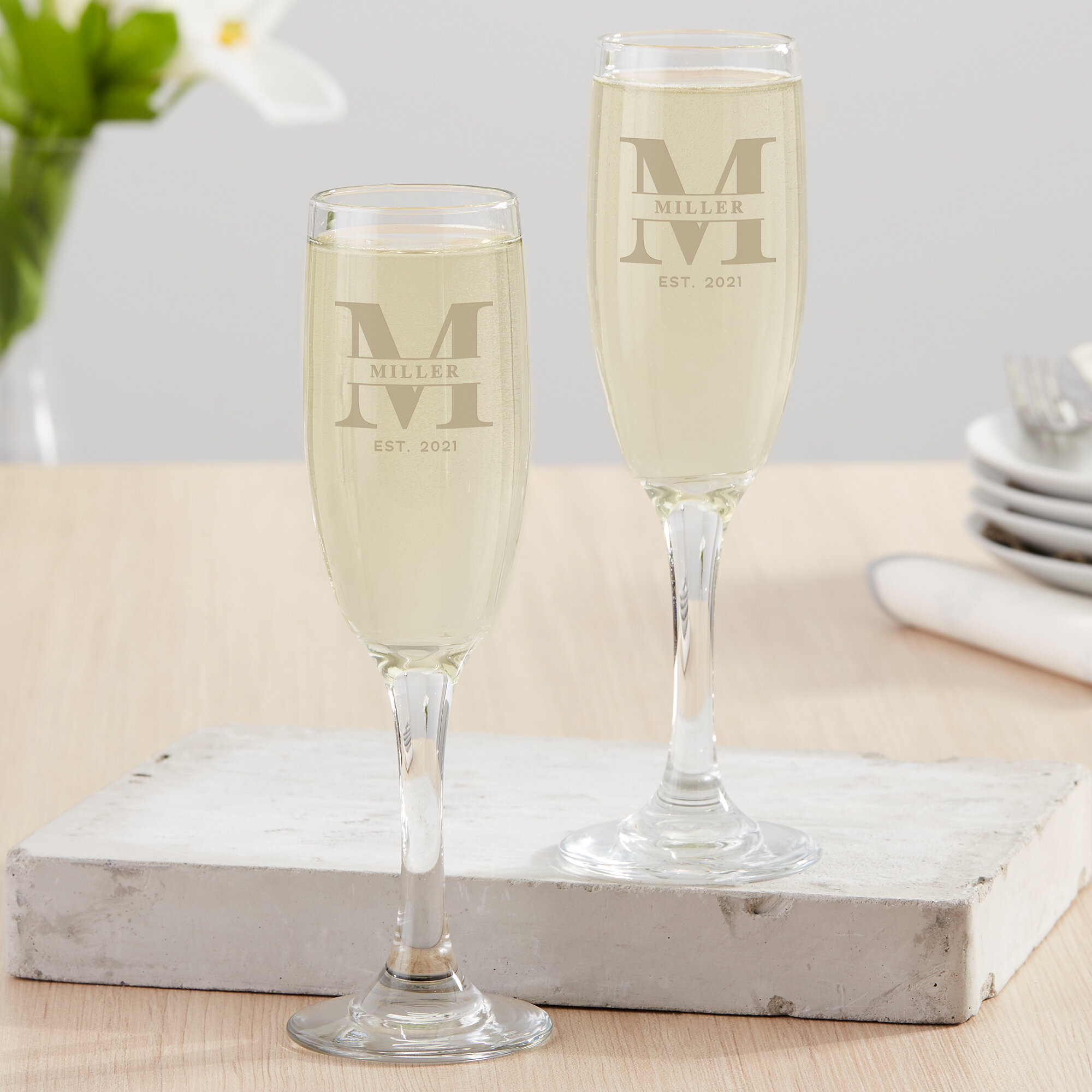 Mr. Mrs. Stemless Double Insulated Champagne Flute Tumbler Wine 5oz Wedding  Gift