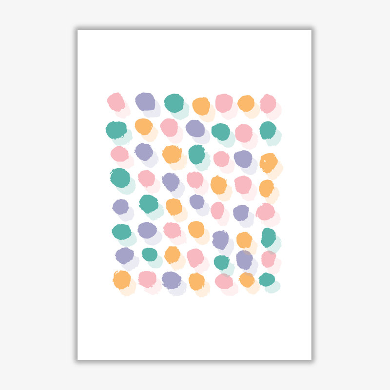 Pink Polka Dots Abstract - Print, No Frame, 85 cm H x 60 cm W x 1 cm D