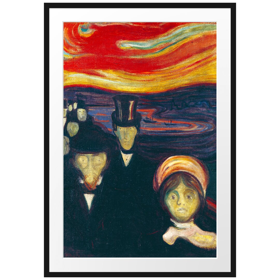 Gerahmtes Poster Angst von Edvard Munch