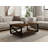 Modern 2-Tier Coffee Table with Metal Frame, Walnut Finish, 38.6 x 16.8 x 23.4 inches | 100% Pine Wood Construction | Features 4 Castors for Easy Mobility & Additional Storage | Stylish Industrial Design