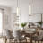 1-Light Cylindrical Faux Alabaster Pendant Light