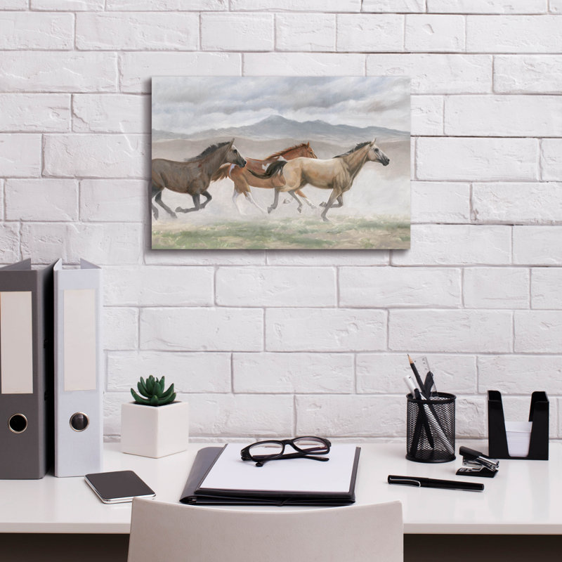 «Wild Horses» par Wellington Studio, art mural sur toile, H 12 po x l 18 po x P 0,75 po