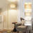 62.8“ Double Linen Drum Lampshade Arc Floor Lamp-2017686778