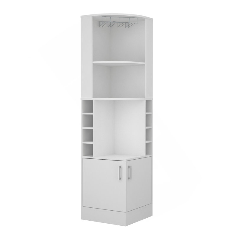 Armoire de bar blanche à 8 tablettes à 2 tablettes