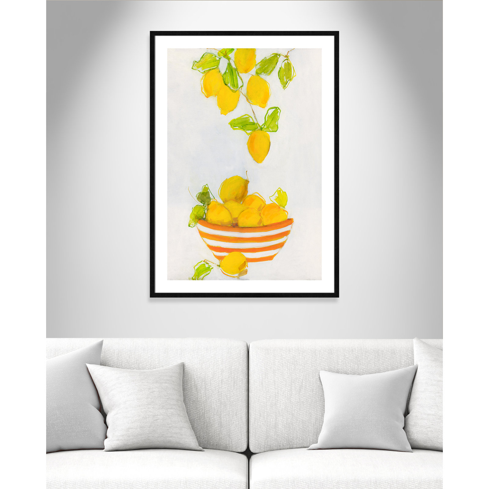Lemonlicious by Sally Swatland - Painting Print, Black Wood Framed Paper, 41.5" H x 29.5" W x 0.75" D