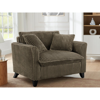Fauteuil en velours côtelé l 46 po