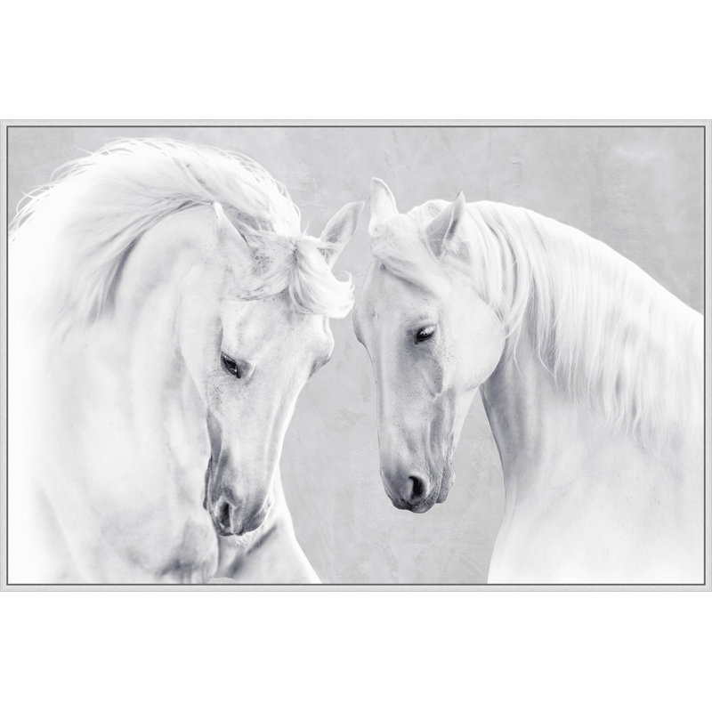 Oversized White Stallions Print by Lillian August