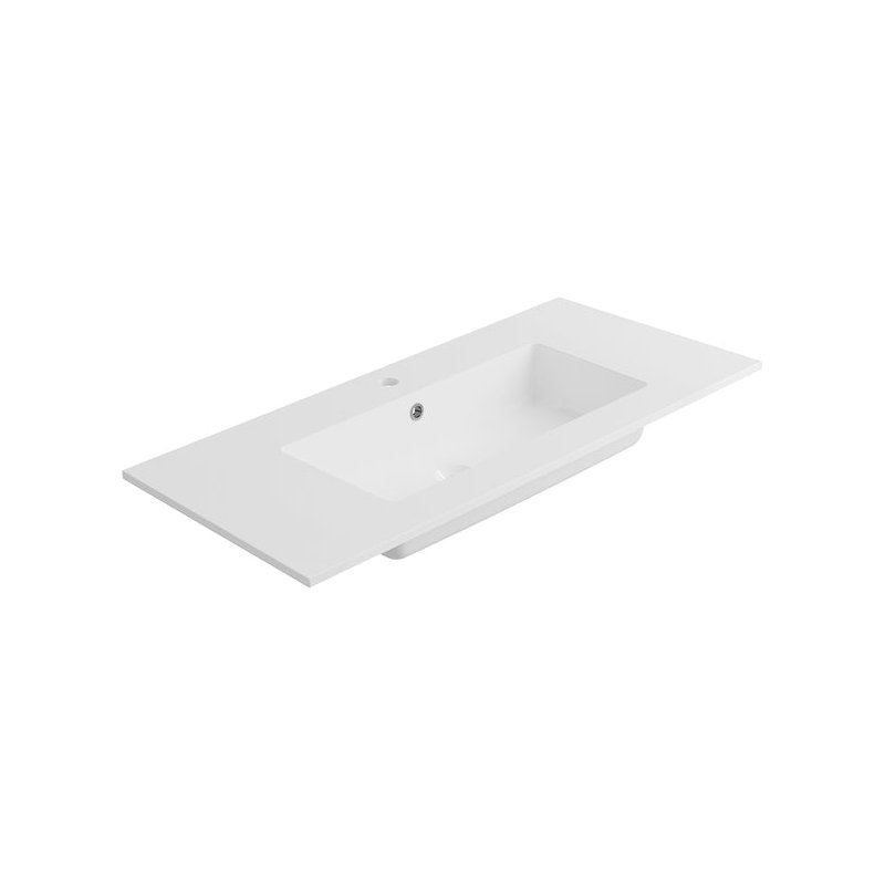 DAX Toscana Vanity Basin, 36", Single Bowl, Glossy White, Glossy
