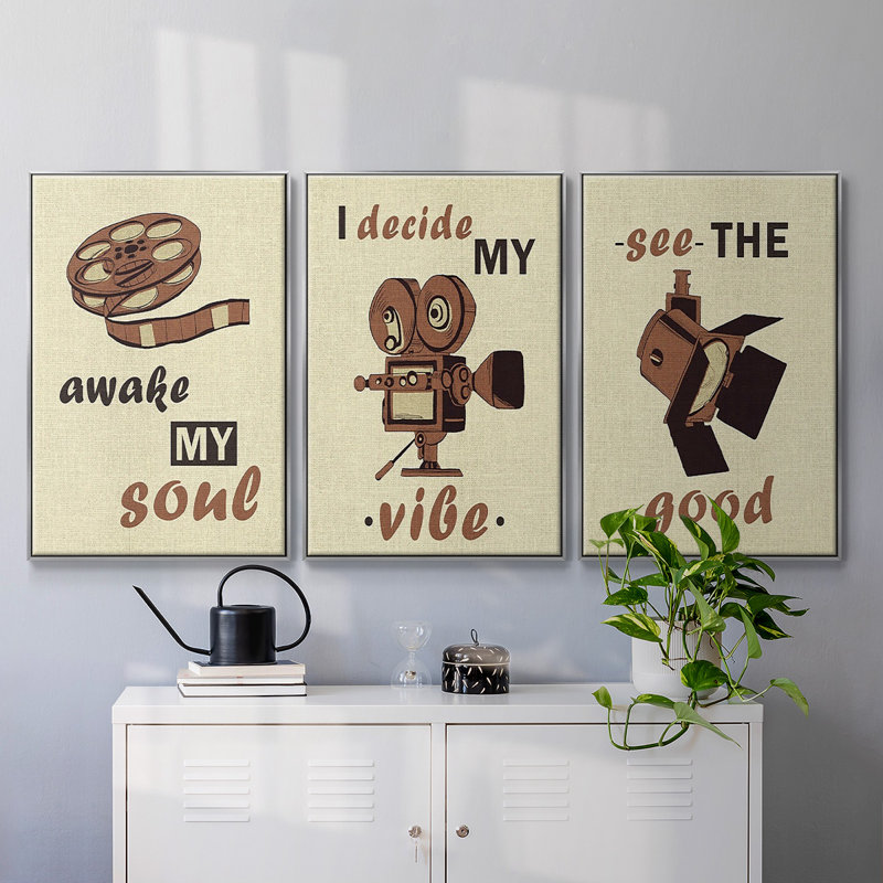 Movie Time I 3 pièces, Argent, H 36 po x l 72 po x P 2 po