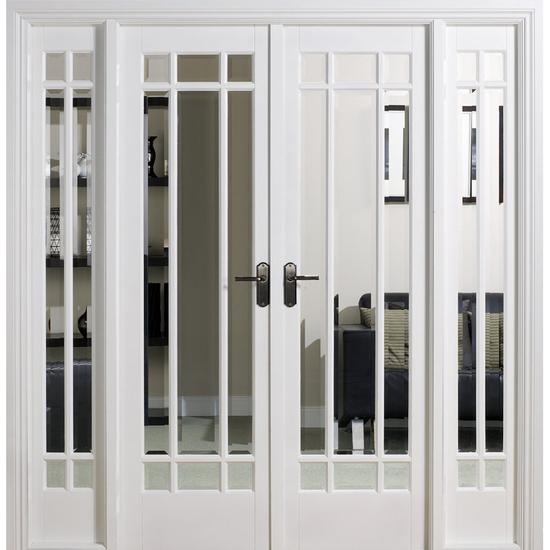 Manhattan Clear Bevelled Glazed Primed White Internal Door W6