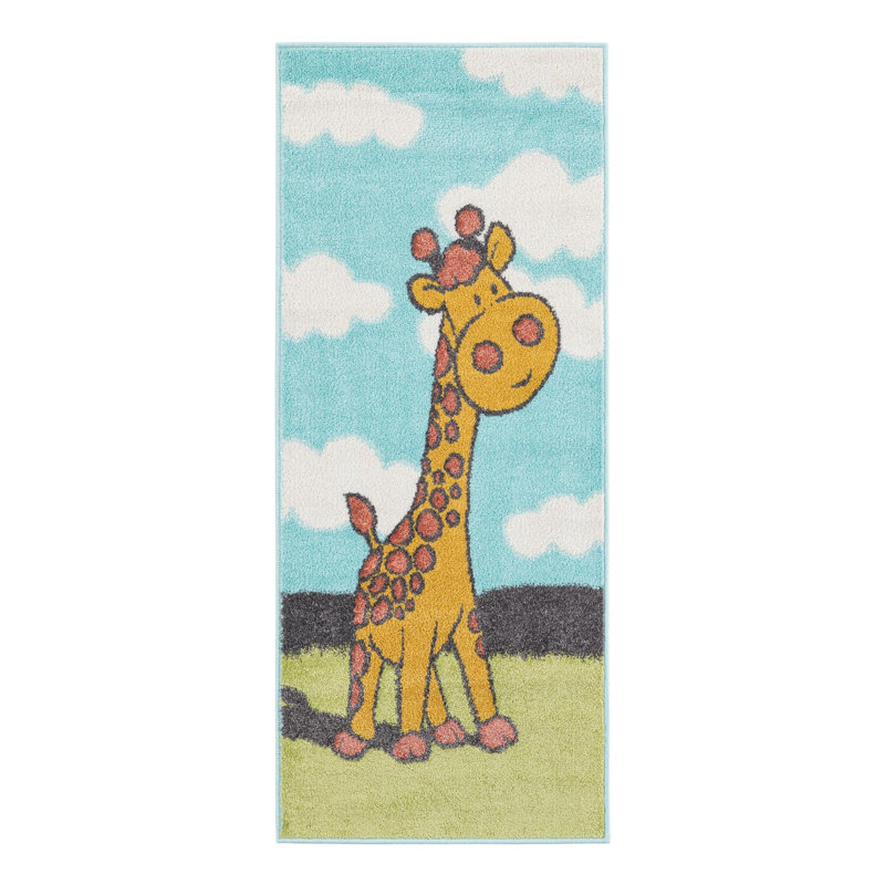 Tapis pour enfant Unique Loom Giraffe Whimsy, Tapis de couloir 2 pi 2 po x 5 pi 1 po