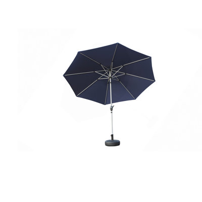 Parasol de table d'extérieur avec bouton poussoir inclinable et manivelle, parasol imperméable avec protection contre les rayons UV du marché et 6 nervures robustes pour le jardin, la terrasse, la cour arrière, la piscine