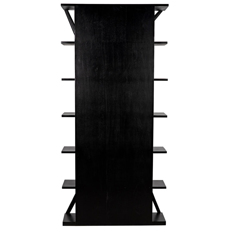 Vetra Solid Wood Bookcase, Hand Rubbed Black
