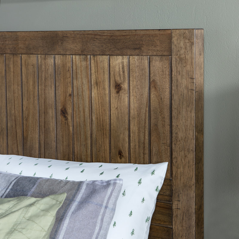Tyson Solid Wood Panel Bed, Tree House Brown, Full