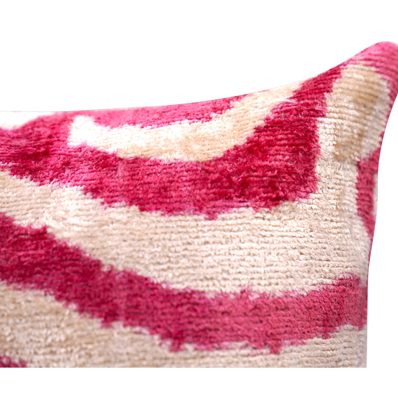 Housse et insert de coussin carré en soie / velours, À losanges