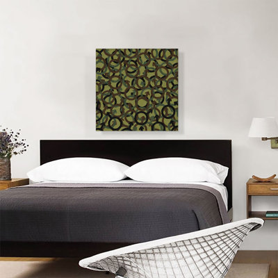 " Army Green Brown Black Camo Camouflage Male Symbol Pattern " Painting Print