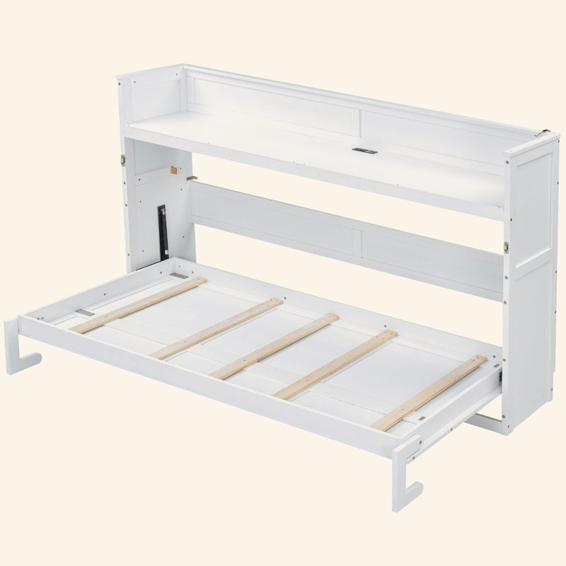 Lit escamotable avec bureau, lumière DEL et station de charge USB