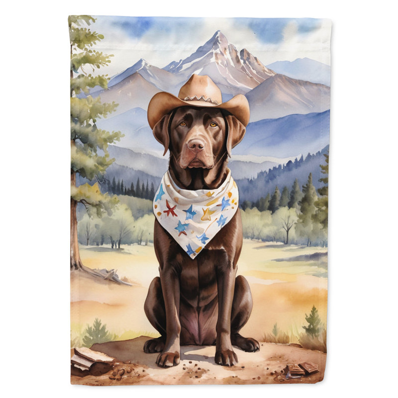 Drapeau Cowboy Welcome Garden, Labrador Retriever brun