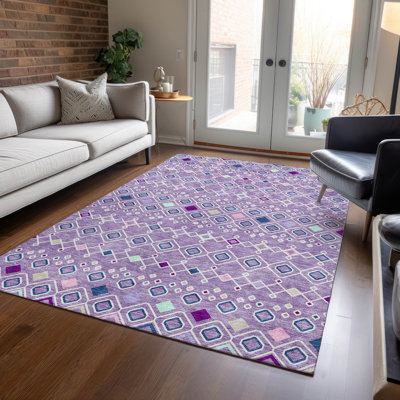 Tapis rectangulaire Aleighna avec envers antidérapant