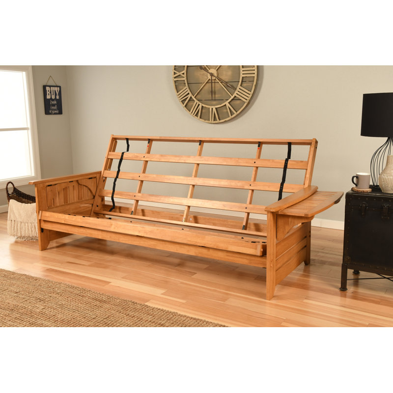 Johnte Queen Futon Frame, Mattress Not Included   , Butternut, No