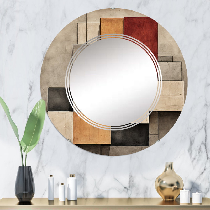 Apsford - Miroir mural moderne rond, 32 po x 32 po