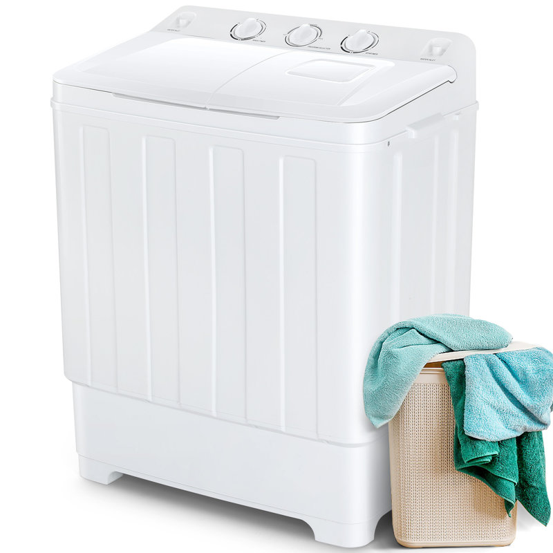 4,1 pieds cubes Pi. Combiné laveuse et essoreuse portative haute efficacité, Blanc