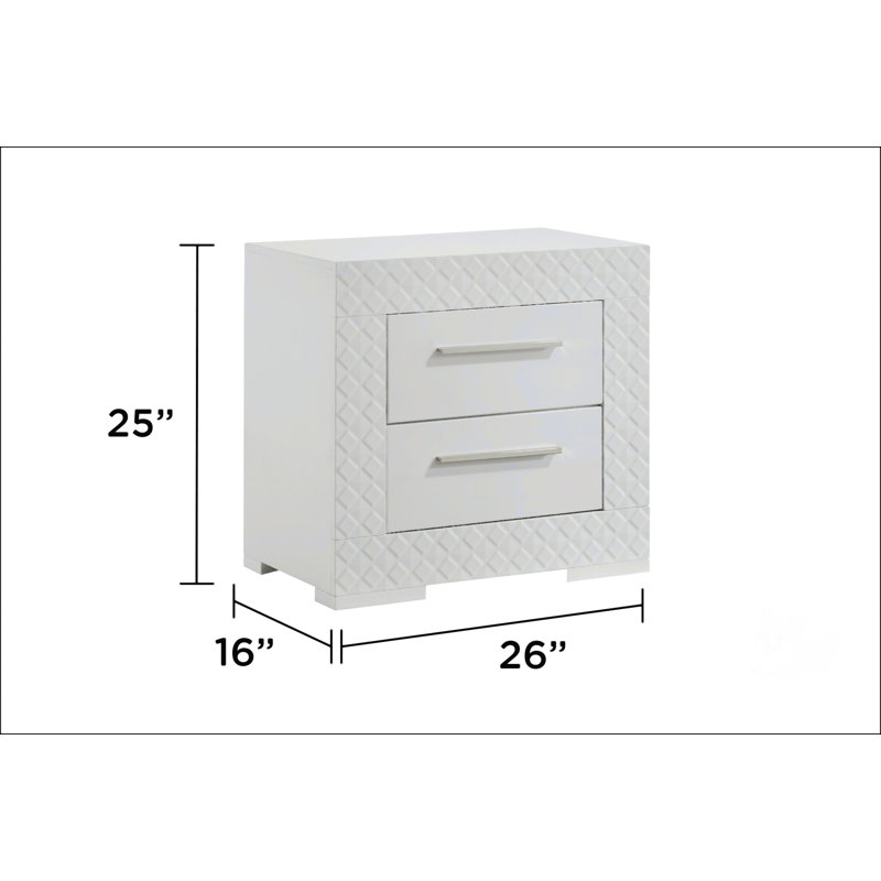 Table de chevet 2 tiroirs de style moderne
