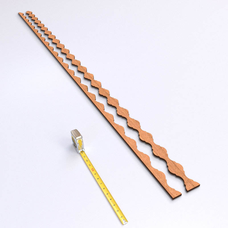 Ensemble de panneaux muraux réglables Casablanca, H 94 po x l 2,25 po x P 0,37 po, Cerisier