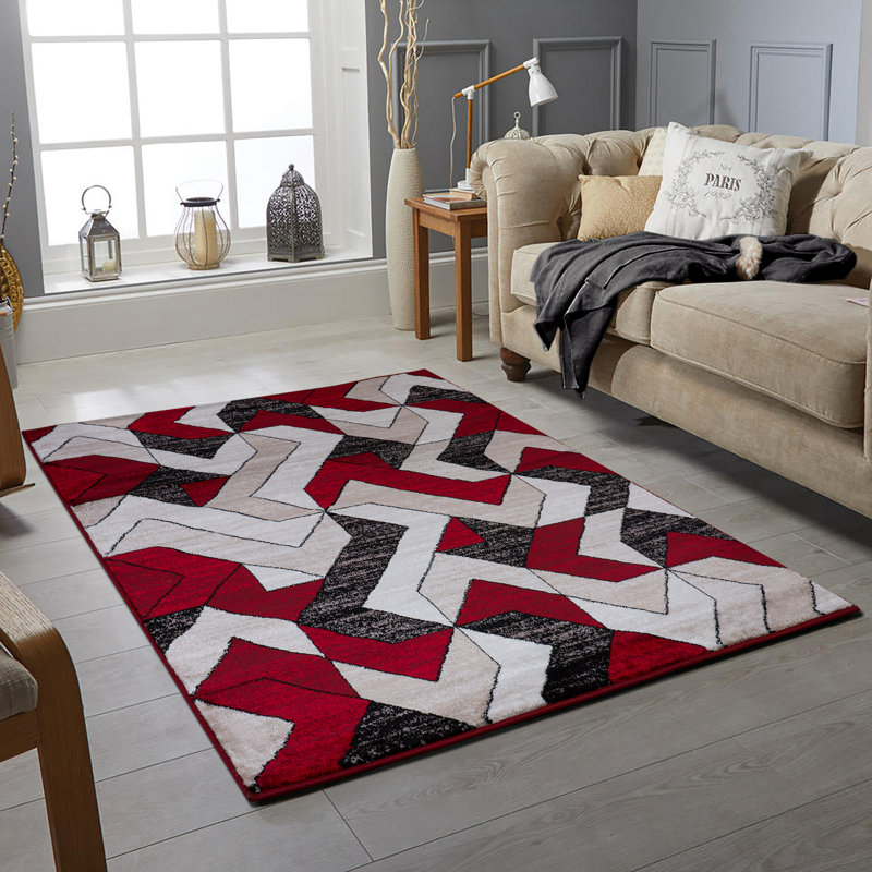Yoder Geometric Area Rug, Rectangle 80 x 150cm