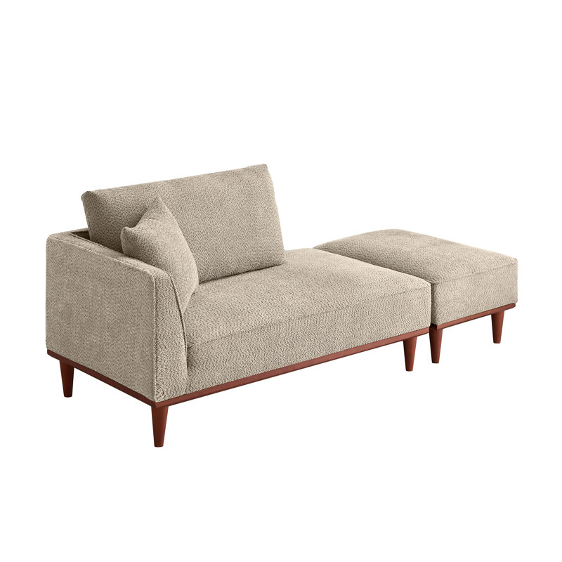 Chaise longue et tabouret rembourrés Finken, Chameau