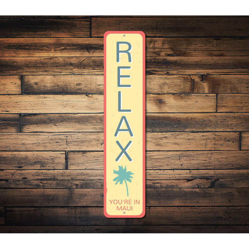 Plaque en aluminium Relax, H 4 po x l 18 po x P 0,04 po