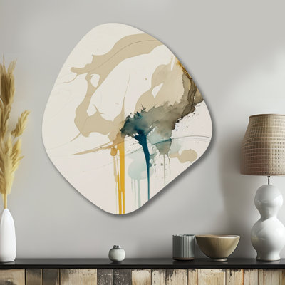 Burton - Abstract Liquid Ink Nebula Shape Asymmetric Metal Wall Art